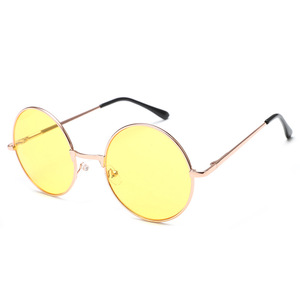 Lunettes de soleil rétro à monture ronde, branches en métal à ressort, verres en PC, unisexe, protection UV 100% - Product Image 4