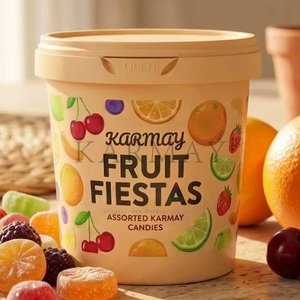 Helado de Chocolate Rico KARMAY, 250 ml, Tazón Redondo de Plástico con Tapa, Diseño con Estampado Dorado - Product Image 3
