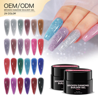 Magic Cube Flash Builder Gel Glitter Hard Gel Builder Gel pour Ongles, Gel d'Extension d'Ongles, OEM ODM, Sans HEMA ni TPO, Conforme CPSR