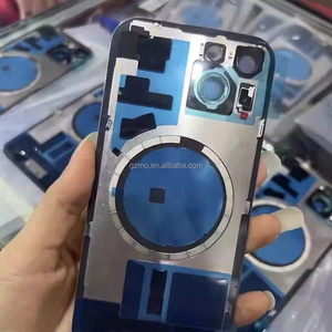 Vetro Posteriore con Cornice, Piastra Metallica e Anello Magnetico Integrati per iPhone 15 - Ricambi per Riparazione Telefoni Cellulari - Product Image 3