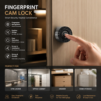 Serrure à empreintes digitales EVERGOOD noire à bouton, serrure cylindrique à empreintes digitales en alliage de zinc pour tiroirs et armoires de classement et de rangement