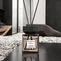 Carré de luxe 100ml 150ml 200ml 500ml Diffuseur d'arôme en verre noir translucide coloré Bouteilles de roseau vides avec bouchon en bois noir