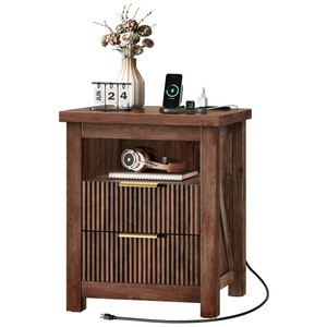 Mesa Auxiliar Acanalada con Cajón al por Mayor, Mesa Auxiliar Moderna Acanalada con Cajones, Mesa Auxiliar Acanalada con Cajón para Lámpara - Product Image 1