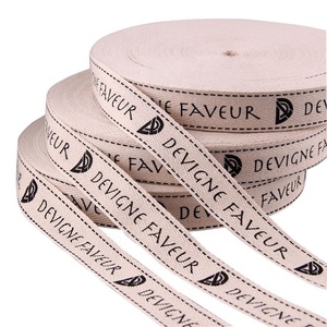 Logo personnalisé professionnel 2.5Cm 1 pouce <span class=keywords><strong>sergé</strong></span> imprimé naturel chevrons <span class=keywords><strong>ruban</strong></span> 100% coton - Product Image 3