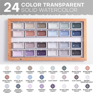 Set di Colori ad Acquerello Professionale Fontainebleau, 24 Colori Semi-Solidi in Scatola di Legno - Product Image 6