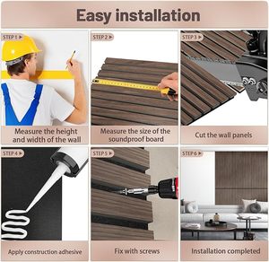 Âm thanh hấp thụ gỗ tường 60x60cm mật độ cao sợi polyester thời trang hiện đại 3D Bảng âm thanh - Product Image 4