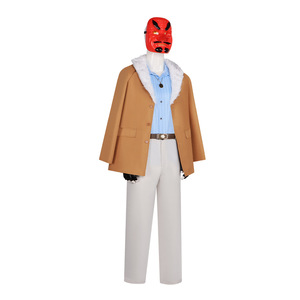 Ensemble de costumes de cosplay King Of Fighters Joe Higashi, masque rouge, veste bronzée, tenue de personnage de jeu d'anime pour fans adultes - Product Image 4