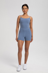 Traje de yoga SUHE BS-1668 Athena para mujer, de cintura alta, sin mangas, con relleno en el pecho, de secado rápido, para deporte y fitness. - Product Image 5