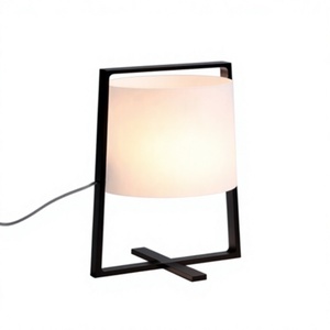 Lampe de table minimaliste moderne avec abat-jour en tissu blanc, LED B22/E14/E27, lumière chaude, corps en aluminium, CRI 95, pour la décoration de chambre - Product Image 1