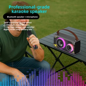 Haut-parleur portable sans fil avec radio FM, entrée AUX/USB/carte TF, lumière RGB, son surround 1020W, étanche IPX4, pour extérieur - Product Image 2