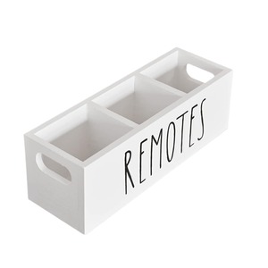 Remote Control Organizer <b>Box</b> Rectangle Black White With Partitions Desktop Storage Living Room <b>Small</b> Item Holder - Product Image 2