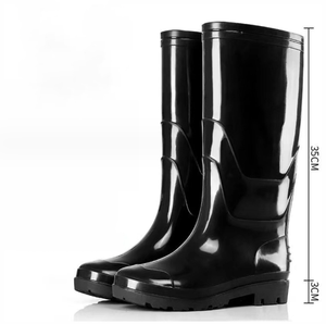 Scarpe impermeabili antiscivolo quattro stagioni stivali da <span class=keywords><strong>pioggia</strong></span> a tubo alto scarpe in gomma con velluto di cotone acido e resistenza agli alcali - Product Image 2