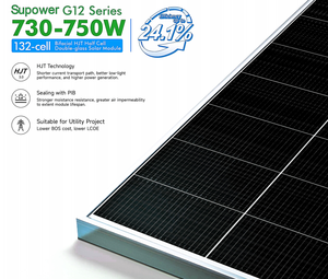 Panel Solar Bifacial HJT de Alta Eficiencia (24%) de 700, 720, 730 y 750W, Tipo N, de Doble Cristal y Celdas Cortadas por la Mitad, para Sistemas Industriales - Product Image 1