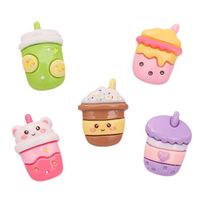 Summer Drinks Resin Charms Milk Tea Cartoon Diy Decor for Phone Case Hair Clip