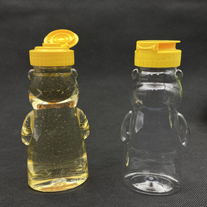 Bouteilles de miel en forme d'ours mignonnes de qualité <span class=keywords><strong>alimentaire</strong></span> 8 oz 16 oz, contenants en <span class=keywords><strong>plastique</strong></span> PET transparent de 250g 500g avec bouchon à clapet jaune - Product Image 5