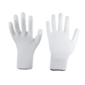 Sarung tangan nilon berlapis Pu nilon putih penjualan laris sarung tangan kerja Pu keselamatan kerja konstruksi