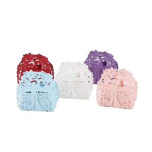 レーザーカット新郎新婦ギフトボックス結婚式の引き出物ダイカットキャンディボックス結婚式の引き出物ボックス（キャンディ用） - Product Image 6