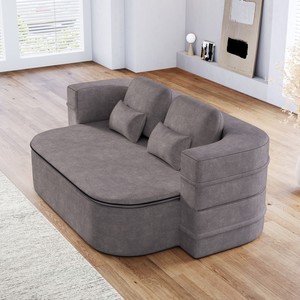<b>2</b>-in-<b>1</b> Foldable Convertible Sponge <b>Sofa</b> Bed <b>Set</b> Modern Corner Design Chenille Cover Durable Modular Eco-Friendly Apartment Hotel - Product Image 1