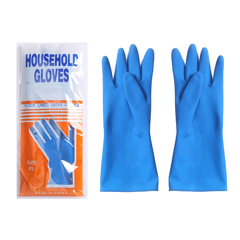 Gants de ménage en latex bon marché Gants de nettoyage Gant à main en latex Matériau en caoutchouc pour le lavage de la vaisselle