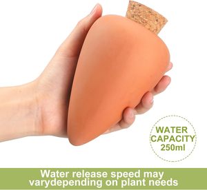 Nouveauté Pots Olla en argile faits à la main Pots d'arrosage en poterie avec liège pour le jardin comme système d'irrigation de pots de fleurs - Product Image 4