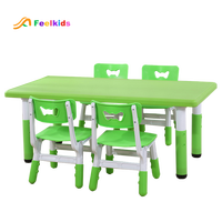 Table et chaise pour enfants, rectangle, en plastique, set de bureau, pour enfants de la maternelle, vente en gros,