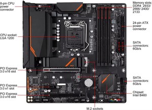 Carte Mère de Bureau GA B460M AORUS ELITE DDR4 PCI-E 3.0 M.2 B460 <span class=keywords><strong>LGA</strong></span> 1200 PC de Haute Qualité Expédition Rapide - Product Image 5