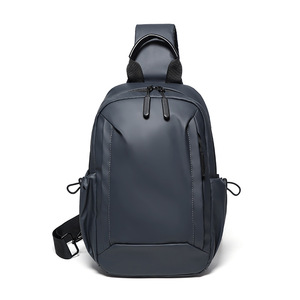 New Korean Style PU Leather Waterproof Chest <b>Bag</b> Men Crossbody Sling <b>Bag</b> Men Custom Crossbody Fanny Pack - Product Image 2