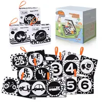 Tumama3パック黒と白の赤ちゃん教育玩具子供のための柔らかい布の本のおもちゃ