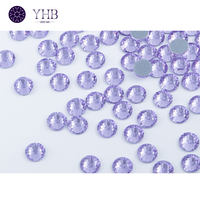 Strass en verre de haute qualité Logo personnalisé Chemise ronde Flatback Violet Strass