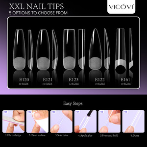 120pcs <span class=keywords><strong>XXL</strong></span> Carré <span class=keywords><strong>Faux</strong></span> Ongles Semi-Mat Press-On Nails Transparent Seamless Full Cover Tips - Product Image 4