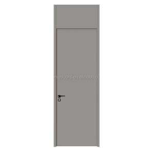 ประตูแผงผิวไม้ HDF MDF สีขาวไพรเมอร์สนไม้ภายในสำหรับโครงการบ้านขายส่งพร้อมประตูล็อคอัจฉริยะ - Product Image 2