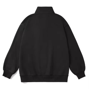 Custom Logo High Neck With Zipper Streetwear Men's Sweatshirts Quarter-Zip Hoodies for Streetwear and Gym Wear - Product Image 2