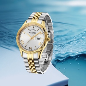 Reloj de Hombre Besseron de Alta Calidad, Acero Inoxidable, Personalizado con Fecha y Día de la Semana, Oro Amarillo de 18k, 40mm, Venta al Por Mayor - Product Image 4