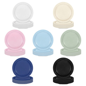 Assiettes en <span class=keywords><strong>papier</strong></span> <span class=keywords><strong>de</strong></span> couleur unie, 24 pièces, petites assiettes rondes et carrées en <span class=keywords><strong>papier</strong></span> <span class=keywords><strong>dentelle</strong></span>, 9 pouces, ensemble <span class=keywords><strong>de</strong></span> vaisselle <span class=keywords><strong>de</strong></span> fête, anniversaire - Product Image 2