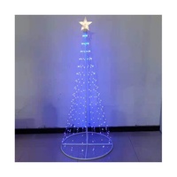 Extérieur Étanche Festival Décoration Cour DC31v Amovible Conique Arbre Lumière Étoile À Cinq Branches Mât De Drapeau Lumière