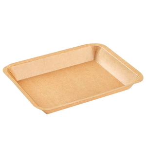 Vente en gros de plateaux alimentaires en papier kraft durables, sans plastique, avec impression personnalisée, pour salades et desserts - Product Image 1