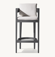 Ensemble de salle à manger d'extérieur moderne de luxe toutes saisons pour patio, jardin, hôtel, plage, avec bar et tabourets de comptoir en aluminium faits à la main, couleur personnalisable
