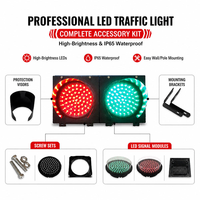Feux de signalisation routière LED rouges et verts personnalisables à haute visibilité 12W 100-200mm pour les projets de contrôle de la sécurité routière