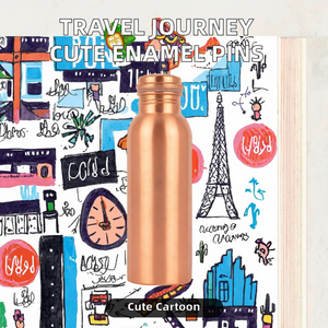 <b>Copper</b> Water Bottle with Lid Polished Metal Drinking Bottle for Travel Camping Office <b>Gift</b> - Product Image 2