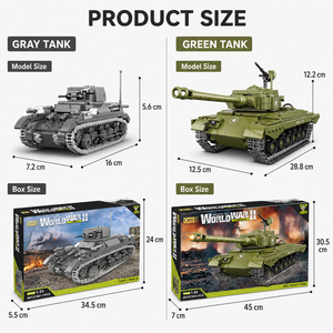 Sets <span class=keywords><strong>de</strong></span> Bloques <span class=keywords><strong>de</strong></span> Construcción <span class=keywords><strong>de</strong></span> Tanques Militares <span class=keywords><strong>de</strong></span> la Segunda Guerra Mundial al por Mayor, Tanque Pesado M26 Gris, Juguetes <span class=keywords><strong>de</strong></span> Ladrillos DIY para Niños, Coleccionistas y Regalos - Product Image 6
