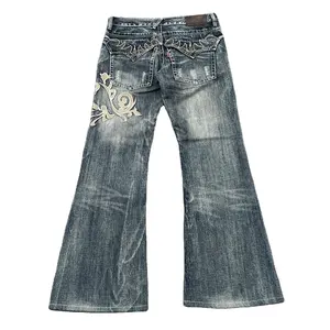 ZhuoYang Garment High quality custom flared jeans overalls women jeans Pants 2024 bulk wholesale women ladies jeans