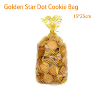 Sacs à bonbons élégants à motif doré, sacs en plastique transparent OPP avec attaches torsadées pour l'emballage des fêtes de Noël