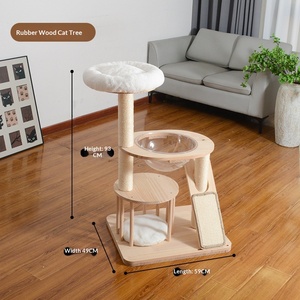 Árbol para Gatos de Madera Maciza con Casa Integrada, Poste de Sisal Estable, Muebles para Mascotas, Venta Directa de Fábrica, OEM - Product Image 2