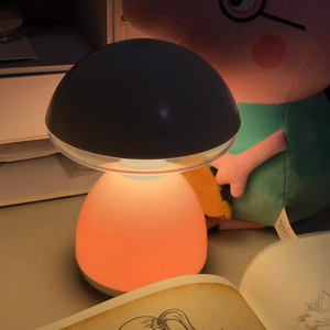 Dimmable Mushroom Lamp Glass Mushroom Bedside <b>Table</b> Lamp <b>Small</b> Nightstand Desklamp Swirl Light for Home Decor Dining Living Lamp - Product Image 5