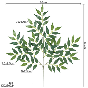 <span class=keywords><strong>Hojas</strong></span> Artificiales Verdes para Jardín, <span class=keywords><strong>Hojas</strong></span> de Banyan de Aspecto Real, Ramo Artificial Colorido, <span class=keywords><strong>Hojas</strong></span> Artificiales a Granel para Decoración de Paredes - Product Image 4