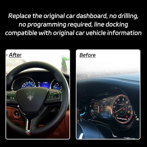 Afficheur numérique du tableau de bord Quattroporte/Ghibli/Levante, compteur de vitesse, Apple CarPlay, Android Auto pour Maserati - Product Image 2