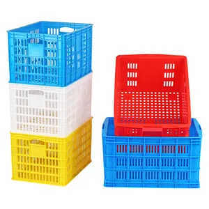 Hot Sell Stackable Wire Baskets Large Large Plastic Storage Durable Folding Baskets Vented Collapsible Plastic Crate