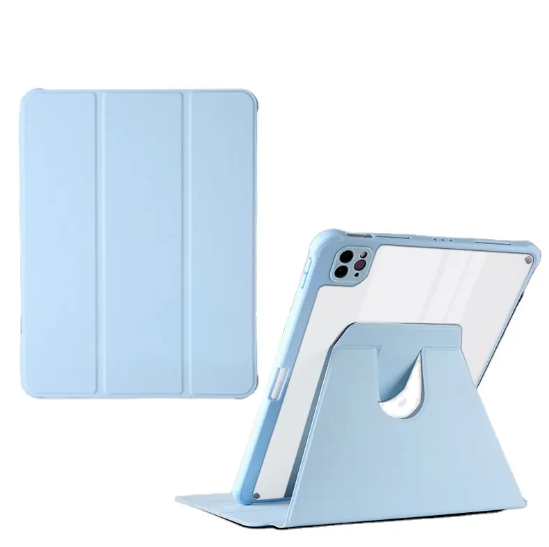 Étui de protection pour tablette magnétique Ultra mince, Rotation de 360 degrés, avec fente pour stylo Rechargeable, pour iPad Pro 12.9 air 5 mini 5