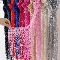 Écharpe ajourée en maille 38*170cm pour femme, châle scintillant léger ajouré pour soirée, fête, mariage