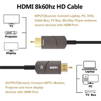 Câble coaxial haute vitesse 4K/8K 48 Gbps pour connecteurs plaqués or 21, gaine en PVC, blindage tressé, optique AOC pour PS4/PS5 LED